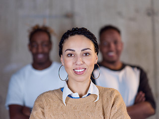 Image showing portrait of multiethnic business people on construction site