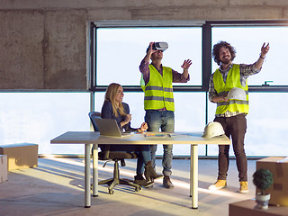 Image showing group of business people,architect and engineer on construction 