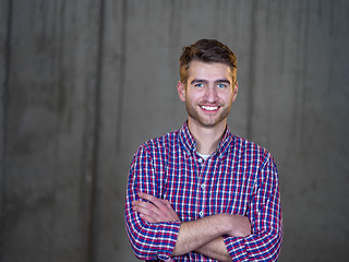 Image showing portrait of young male architect on construction site