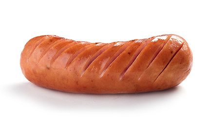 Image showing grilled sausages on white background