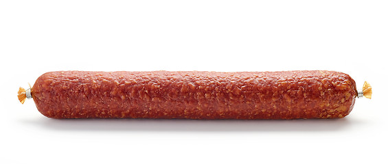 Image showing salami sausage on white background