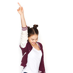 Image showing happy smiling teenage girl dancing