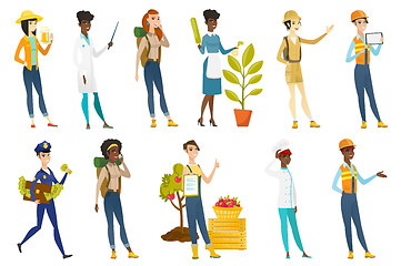 Image showing Professional women vector illustrations set.