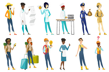 Image showing Professional women vector illustrations set.