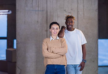 Image showing portrait of multiethnic business people on construction site