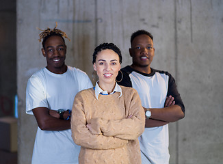 Image showing portrait of multiethnic business people on construction site