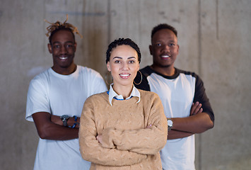 Image showing portrait of multiethnic business people on construction site