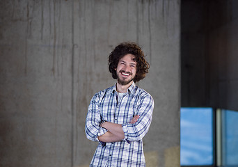 Image showing portrait of young male architect on construction site