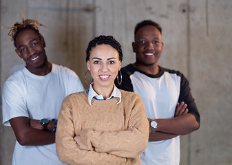 Image showing portrait of multiethnic business people on construction site