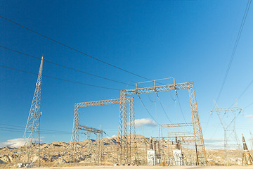 Image showing transmission towers and power line