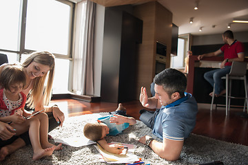 Image showing young couple spending time with kids