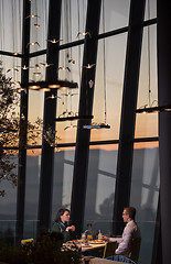 Image showing Couple on a romantic dinner at the restaurant