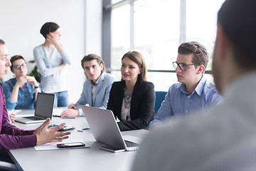 Image showing Business Team At A Meeting at modern office building