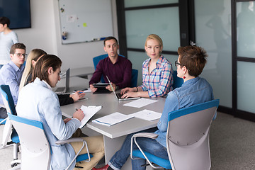 Image showing Business Team At A Meeting at modern office building