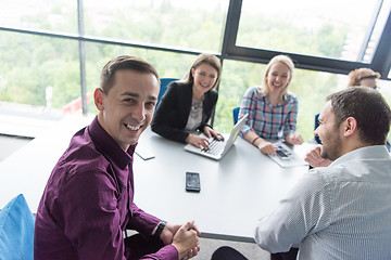 Image showing Group of young people meeting in startup office