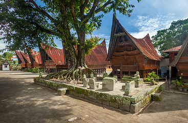 Image showing Stone chairs of Ambarita