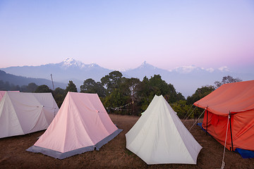 Image showing Tents for group camping