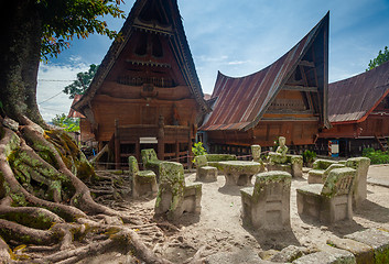 Image showing Stone chairs of Ambarita