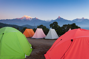 Image showing Tents for group camping