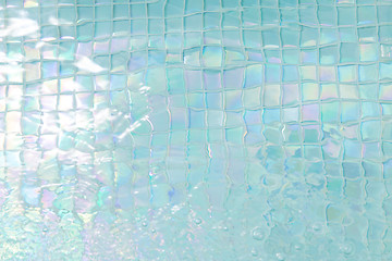 Image showing turquoise water in tiled swimming pool