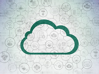 Image showing Cloud networking concept: Cloud on Digital Data Paper background