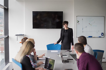 Image showing Group of young people meeting in startup office