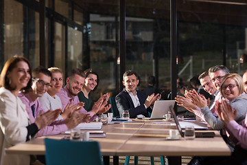 Image showing Business Team At A Meeting at modern office building