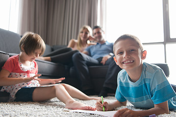 Image showing young couple spending time with kids