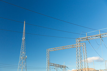 Image showing transmission towers and power line