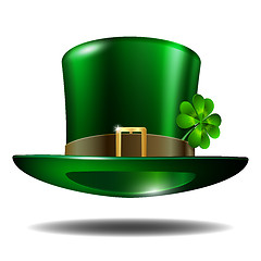 Image showing Green St. Patricks Day hat with clover