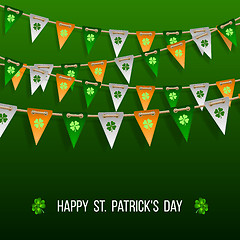 Image showing Colorful festive bunting with clover