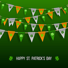 Image showing Colorful festive bunting with clover