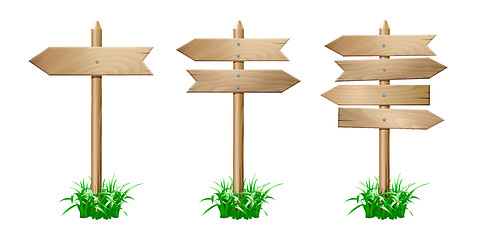 Image showing Set of wooden signpost