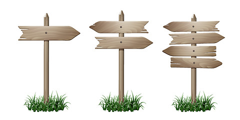 Image showing Set of wooden signpost