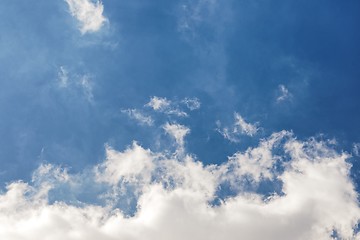 Image showing Blue sky background with white clouds