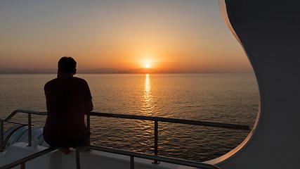 Image showing Beautiful sunset over the horizon