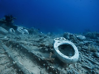 Image showing Toilet underwater in the sea