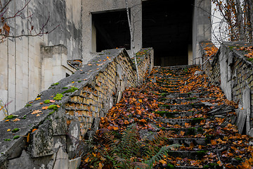 Image showing Abandoned staircase angle shot