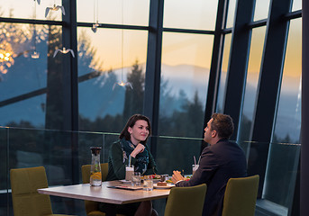 Image showing loving couple enjoying romantic dinner