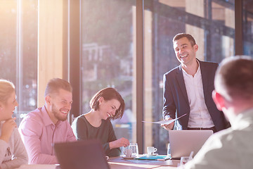 Image showing young business team on meeting at office