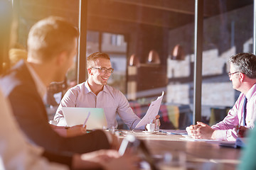 Image showing young business team on meeting at office