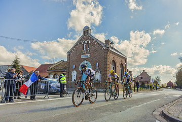 Image showing Group of Cyclists - Paris Roubaix 2016