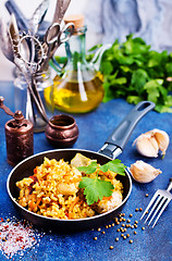 Image showing Rice with chicken