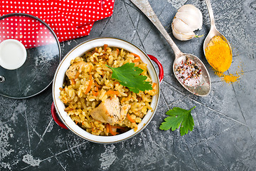 Image showing fried chicken with rice