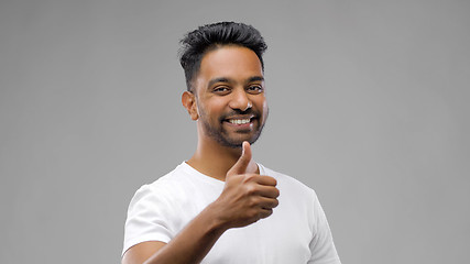 Image showing happy indian man showing thumbs up