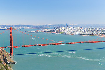 Image showing view of golden gate bridge over san francisco bay