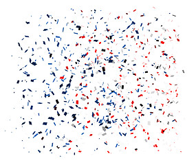 Image showing Confetti in red, blue and white colors on a white background. Vector