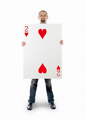 Image showing Businessman with large playing card
