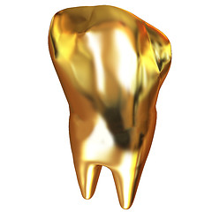 Image showing Gold tooth. 3d illustration