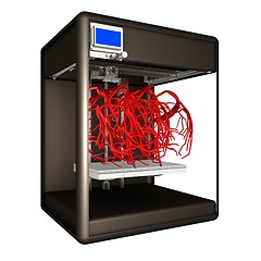 Image showing Medical 3d printer for duplication of veins. 3D Bio-printer. 3d 